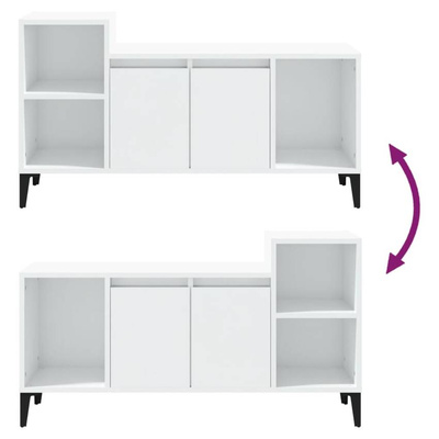 vidaXL Szafka pod TV, wysoki połysk, biała, 100x35x55 cm