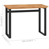 vidaXL Biurko, 100x45x75 cm, lite drewno tekowe