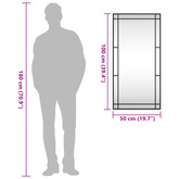 Lustro ścienne, czarne, 50x100 cm, prostokątne, żelazo