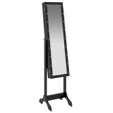 vidaXL Lustro stojące z LED, czarne, 34x37x146 cm
