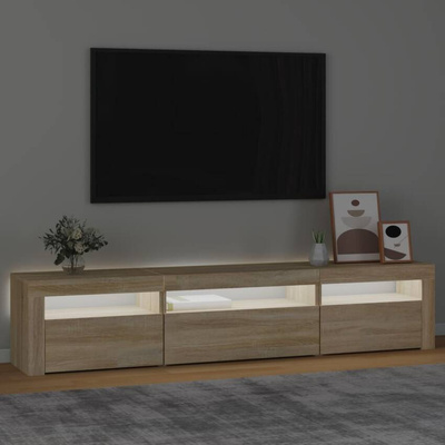 vidaXL Szafka pod TV z oświetleniem LED, dąb sonoma, 195x35x40 cm