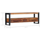 vidaXL Szafka pod TV, 140 x 30 x 45 cm, lite drewno akacjowe
