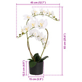 Sztuczny kwiat orchidei w doniczce Biały 45 x 15 x 65 cm