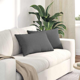 Poduszki na sofę 2 pcs Ciemnoszary 60 x 40 cm tkanina