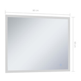 Lustro łazienkowe z LED i czujnikiem dotykowym, 80x60 cm vidaXL