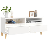 vidaXL Szafka pod TV, wysoki połysk, biała, 100x34,5x44,5 cm