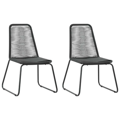 3-częściowy zestaw mebli ogrodowych, rattan PVC, czarny