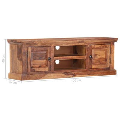 vidaXL Szafka pod TV, 120x30x40 cm, lite drewno sheesham