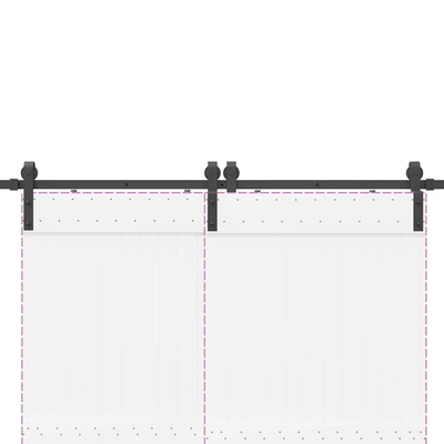 System do montażu drzwi przesuwnych, 400 cm, stal, czarny