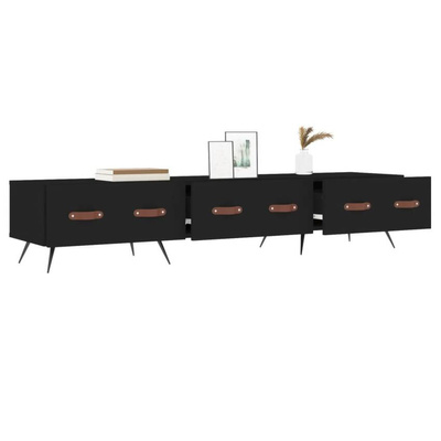 Szafka pod TV, czarna, 150x36x30 cm, materiał drewnopochodny vidaXL