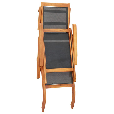 vidaXL Krzesło tarasowe, lite drewno akacjowe i tworzywo textilene