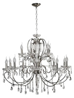 Lampa wisząca chromowa z kryształami żyrandol 15x40W Aurora Candellux 30-97586