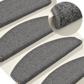 Maty na schody 15 szt. 65x24x4 cm Ciemnoszare Półokrągłe Duże
