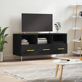 vidaXL Szafka pod TV, czarna, 102x36x50 cm, materiał drewnopochodny