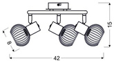 Lampa sufitowa spirala 3X40W E14 czarny/chrom OSLO 98-61867
