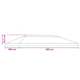 Osłona daszku do altany 6 x 3 m zielony Poliester 190