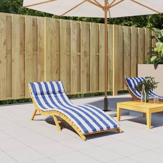 vidaXL Poduszka na leżak, niebiesko-białe paski, 180x60x3 cm, Oxford