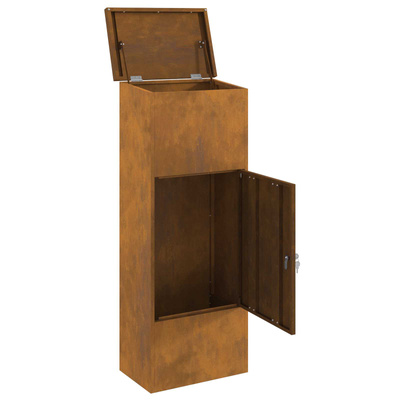 Skrzynka na przesyłki z drzwiami Rdzawy 44,5 x 29 x 110,5 cm