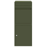 Skrzynka na przesyłki z drzwiami oliwkowy 41 x 38 x 103 cm Stal