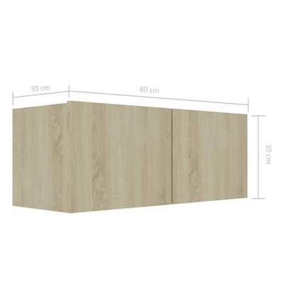 vidaXL Szafka pod TV, dąb sonoma, 80x30x30 cm, materiał drewnopochodny