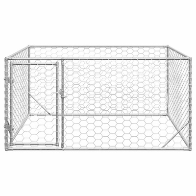 Zewnętrzna buda dla psa z drzwiami 2x2x1 m, ocynkowana stal