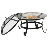vidaXL Palenisko i grill 2-w-1, z pogrzebaczem, 56x56x49 cm, stal