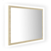 vidaXL Lustro łazienkowe LED, kolor dąb sonoma, 60x8,5x37 cm, akryl