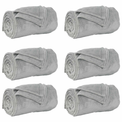 Koce narzutowe 6 pcs Szary 220 x 240 cm Polar