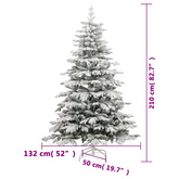 Sztuczna choinka zawiasowa, ośnieżona, 210 cm