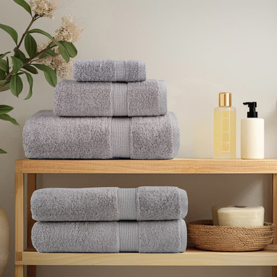 Ręczniki premium, SOLUND, 2 szt., szare, 100x150 cm, 600 g/m?