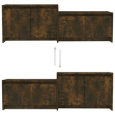 vidaXL Szafka pod TV, przydymiony dąb, 146,5x35x50 cm