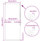 Roleta prysznicowa 90x240 cm Szerokość tkaniny 86 cm
