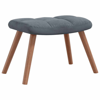 Fotel z podnóżkiem, ciemnoszary, obity aksamitem model standard