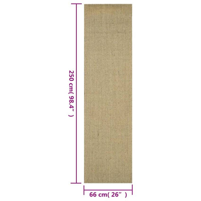 vidaXL Dywanik, naturalny sizal, 66x250 cm, zielony