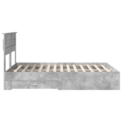Ramka łóżka Betonowy szary 140 x 200 cm Drewno inżynieryjne