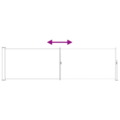 Rozkładany boczny markiz 117 x 500 cm Poliester Prostokątny