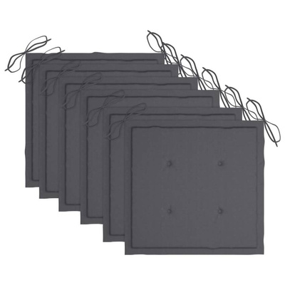 vidaXL Składane krzesła ogrodowe, 6 szt., poduszki, drewno akacjowe