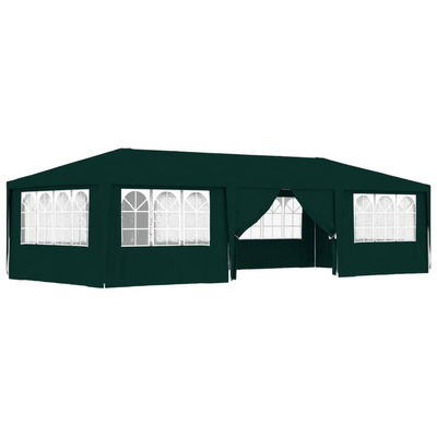 vidaXL Namiot imprezowy ze ściankami, 4x9 m, zielony, 90 g/m²