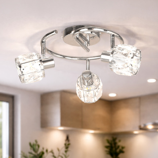 Lampa sufitowa Dubai listwa ze szklanymi kloszami 3-punktowa do salonu
