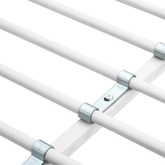 Rama łóżka piętrowego z biurkiem, biała, metalowa, 90 x 200 cm