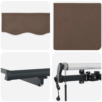 Markiza wysuwana Ciemnoszary 600 × 300 cm Tkanina i aluminium