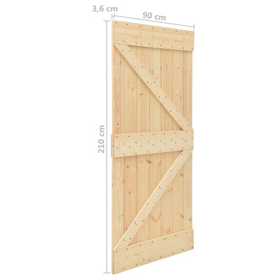 Drzwi przesuwne 2 szt. 90 x 210 cm Lite drewno sosnowe