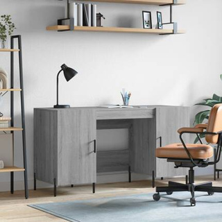 vidaXL Biurko, szary dąb sonoma, 140x50x75 cm, materiał drewnopochodny wariant 6