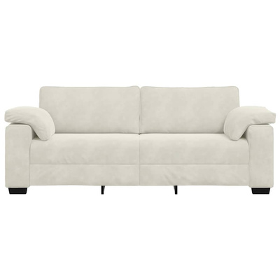 Sofa 3-osobowa, kremowa, 220x77x82 cm, aksamit