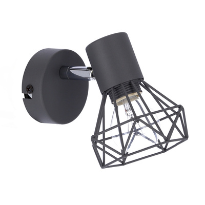Kinkiet szary druciany pojedynczy 1X40W E14 Verve 91-60969