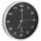 vidaXL Sterowany radiowo zegar z mechanizmem kwarcowym, 31 cm, czarny
