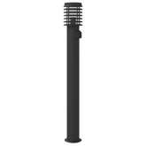 Lampa ogrodowa słupek z gniazdkiem, czarna, 110 cm, stal