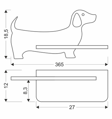 Lampa kinkiet półeczka LED różowy piesek Dog 21-00989