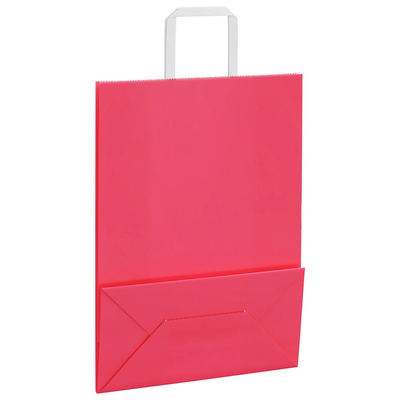 Torby papierowe 250 szt. z uchwytami Różowe 26x12x35 cm