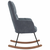 Fotel bujany, ciemnoszary, tapicerowany aksamitem model standard